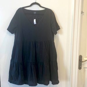 NWT, Black Tiered Dress with Pockets.